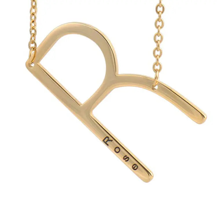 26 English Letter Pendant European Titanium Steel Necklace - Letter Pendant necklace