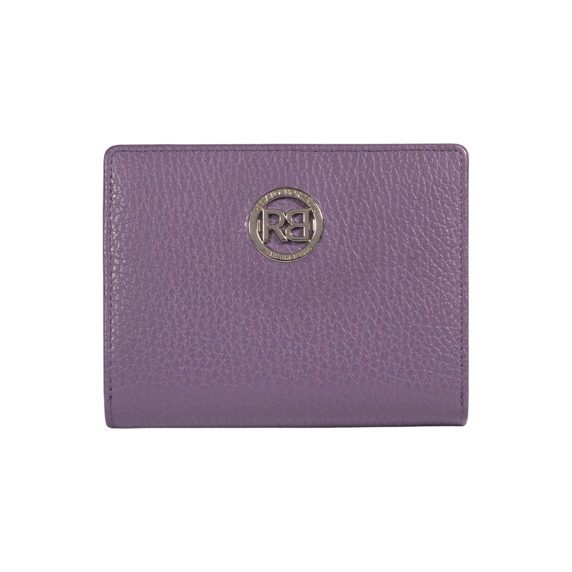 RB1080SY | Portafogli Donna Made in Italy in Vera Pelle grana Dollaro. Colore Viola. Dimensioni (da chiuso): cm 13 x 9 x 2,5